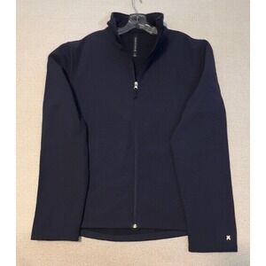 Kenneth Cole Jacket Men L Zip Pockets Casual Polyester Outerwear Chic Blue